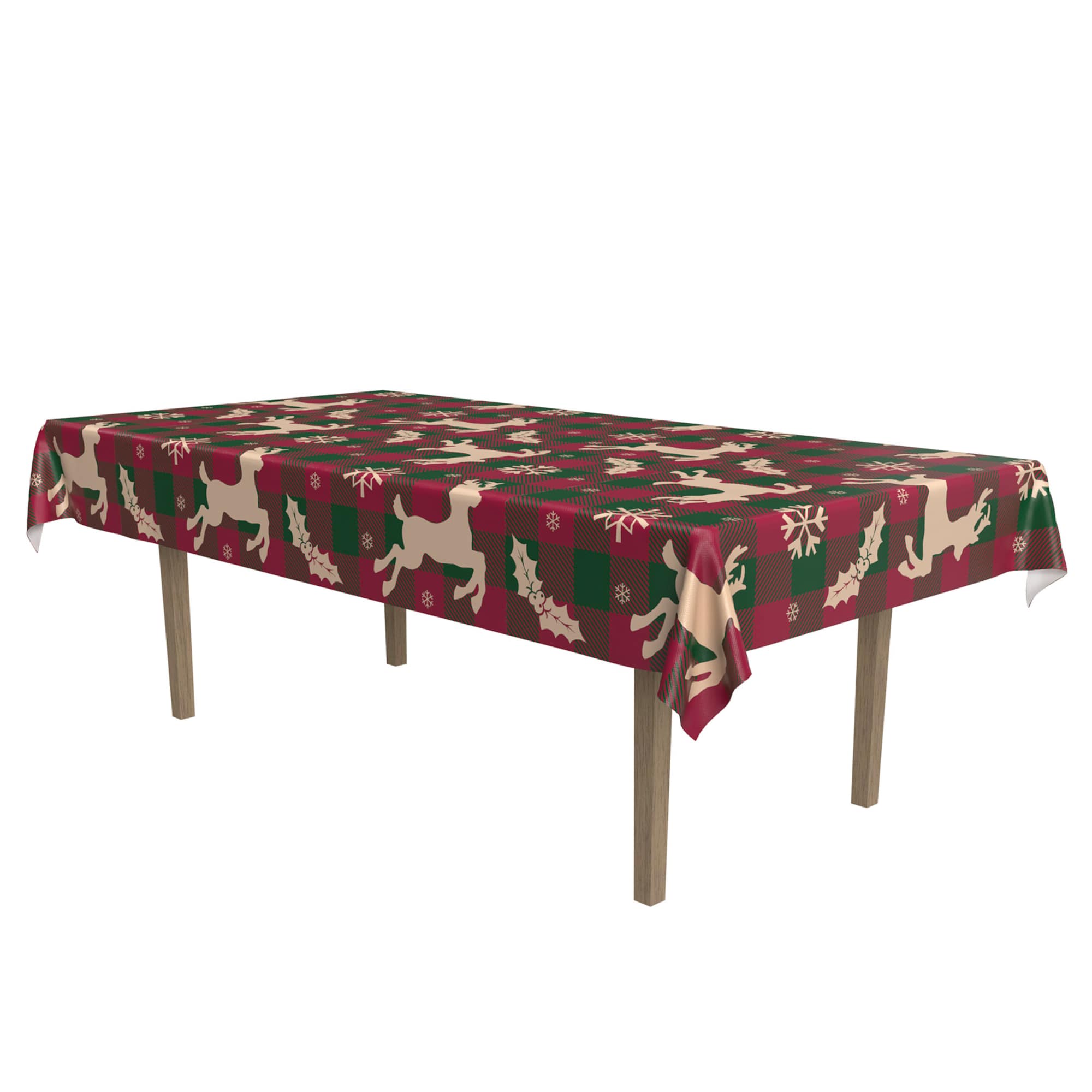 Beistle 55" x 90.5" Christmas Fabric Tablecover